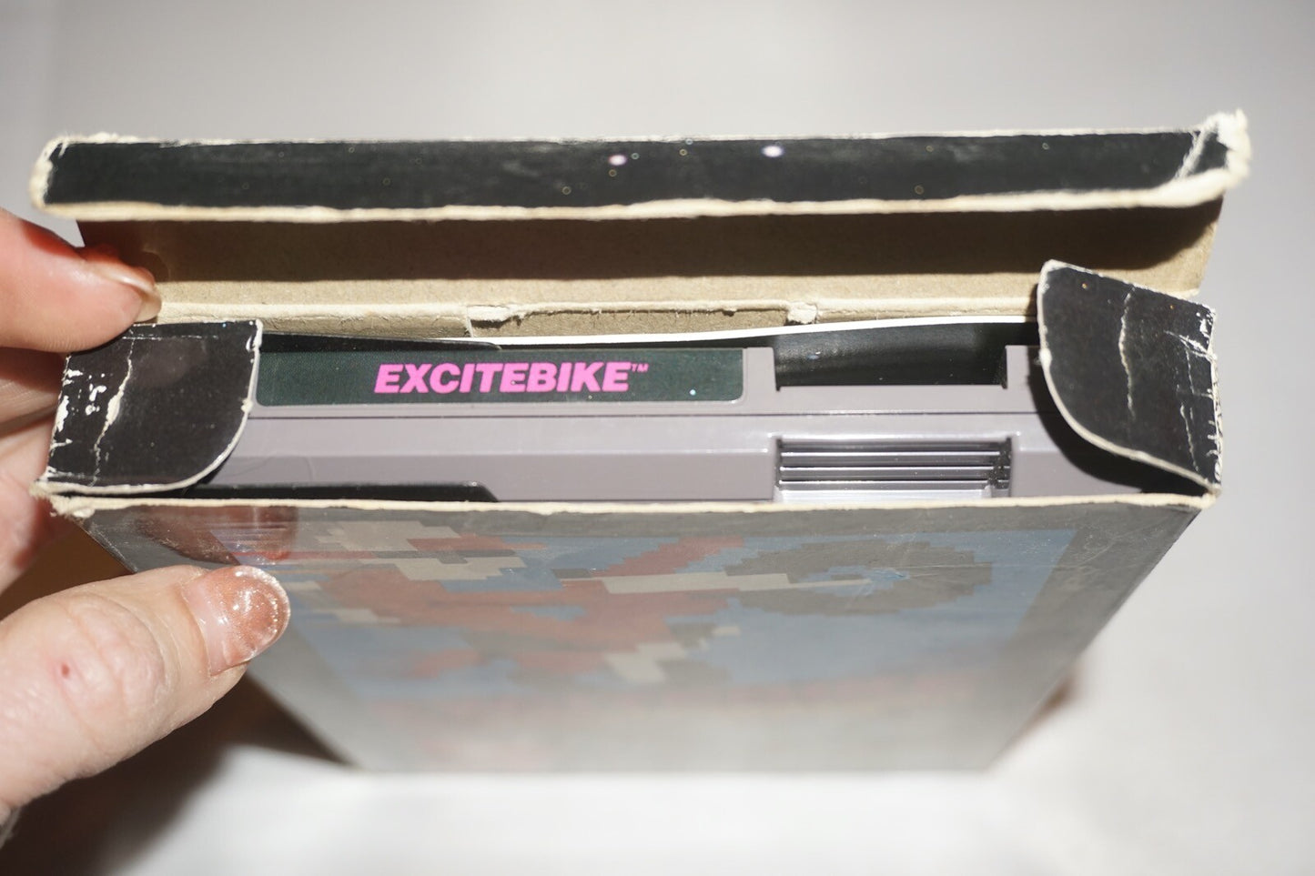 Excitebike HANGTAB No Rev A (Nintendo NES) Complete in Box CIB #3