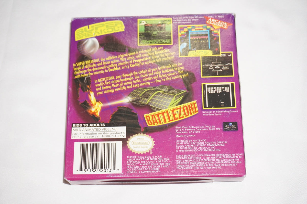 Super Breakout/Battlezone (Game Boy Gameboy) Complete in Box w/ Reg Poster CIB