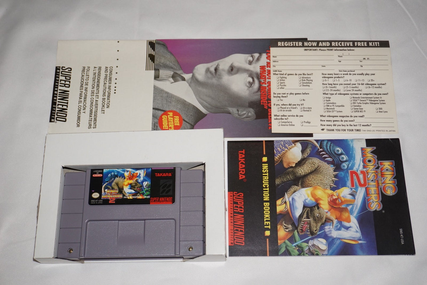 King of Monsters 2 (Super Nintendo SNES) Complete w/ Reg CIB
