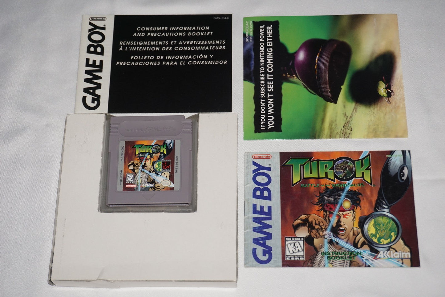Turok Battle of the Bionosaurs (Gameboy Game Boy GB) Complete CIB Authentic