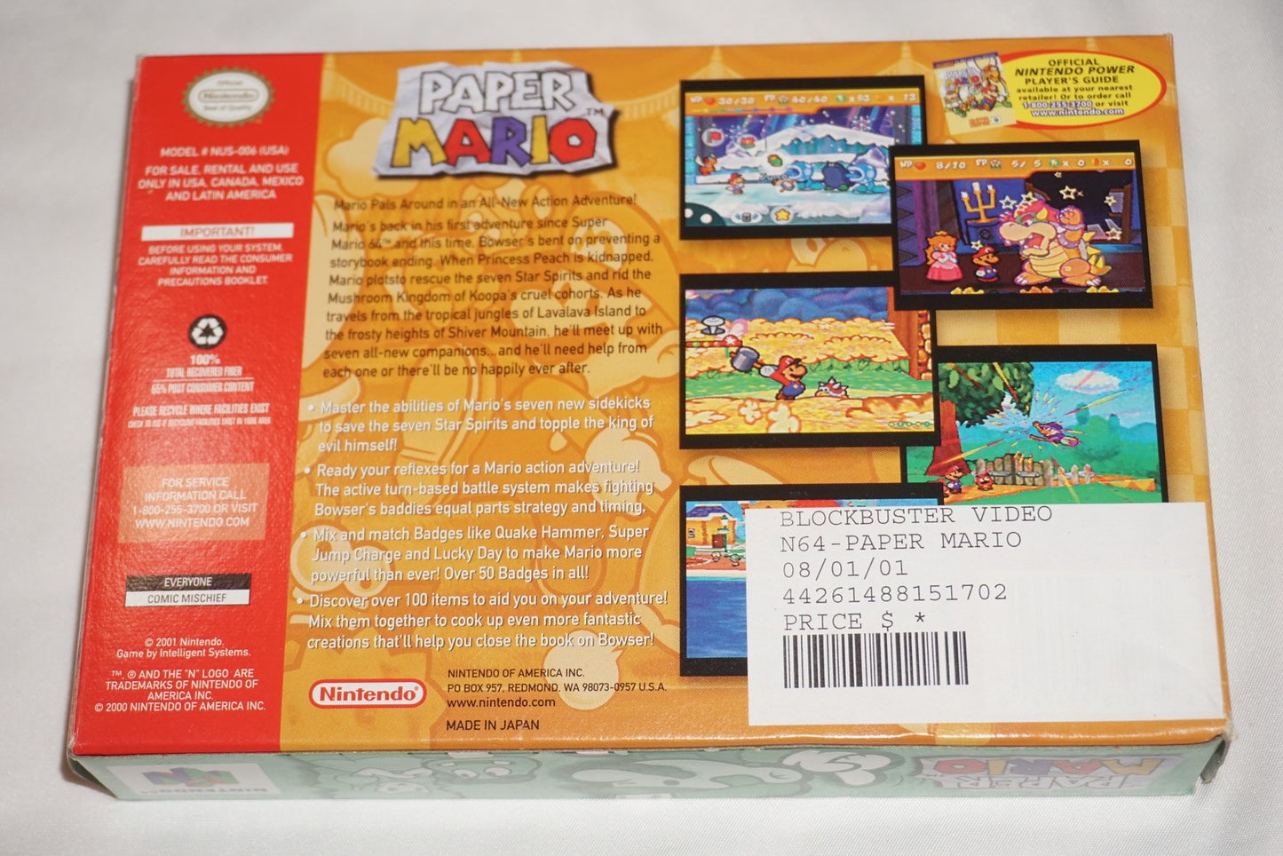 Paper Mario (Nintendo 64 N64) Complete in Box CIB Authentic