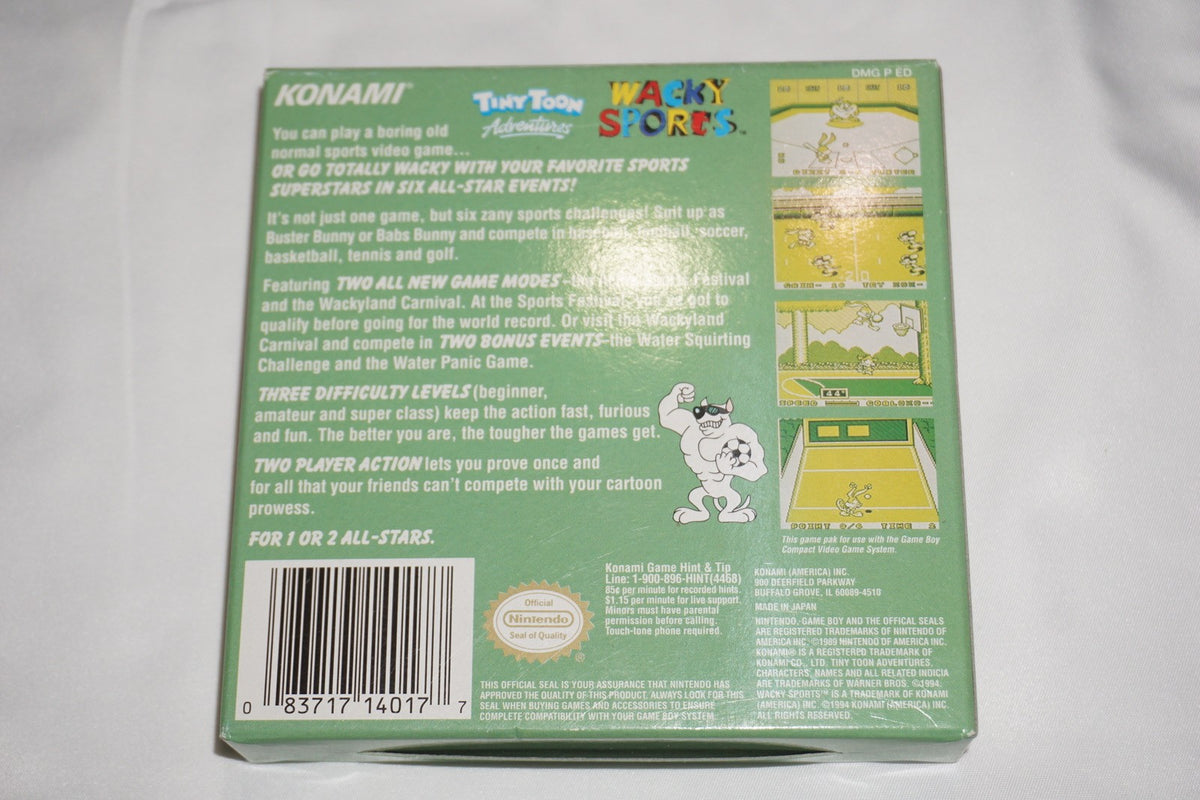 Tiny Toon Adventures Wacky Sports (Game Boy Gameboy) Complete in Box w/ Reg CIB