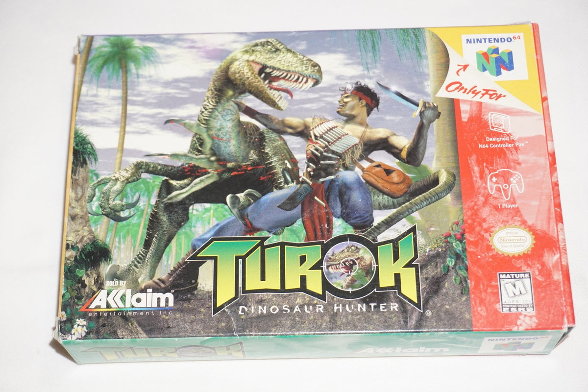 Turok Dinosaur Hunter (Nintendo 64 N64) Complete in Box w/ Reg Card CIB