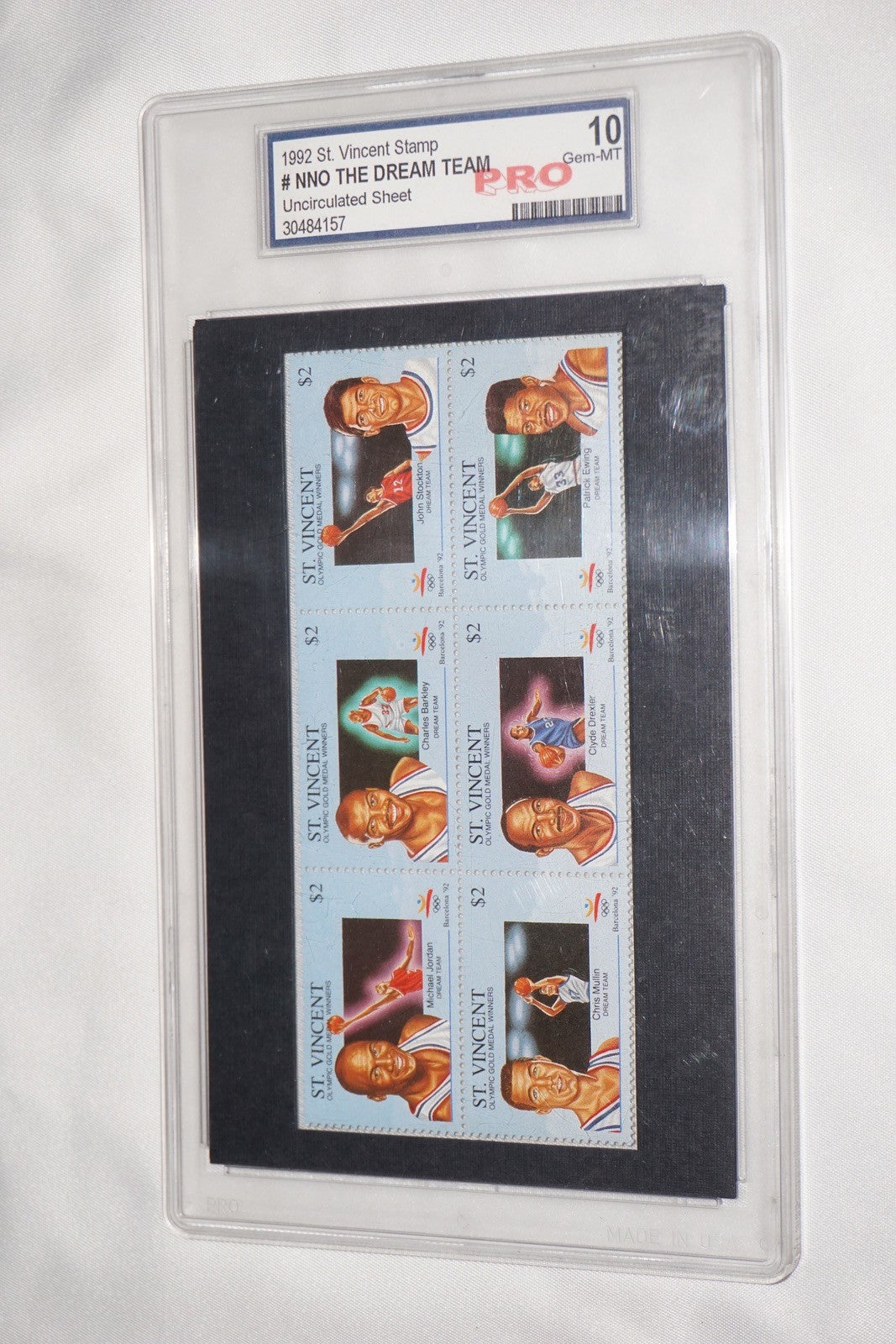 1992 St Vincent Stamp #NNO Dream Team Uncirculated Sheet Gold Medal PRO 10