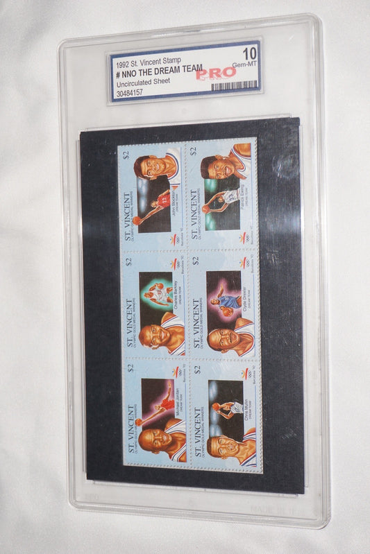 1992 St Vincent Stamp #NNO Dream Team Uncirculated Sheet Gold Medal PRO 10