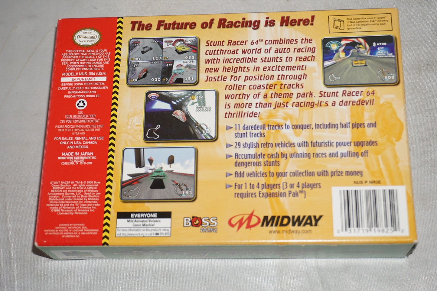 Stunt Racer (Nintendo 64 N64) with Box Near Mint No Manual