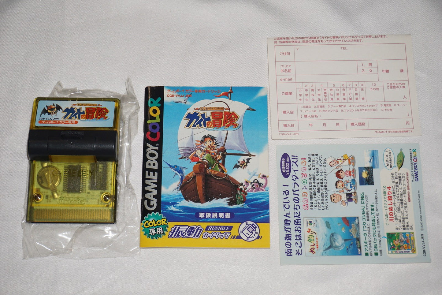 Kaito No Boken Nushitsuri Adventure (Game Boy Color GameBoy) Complete CIB Japan