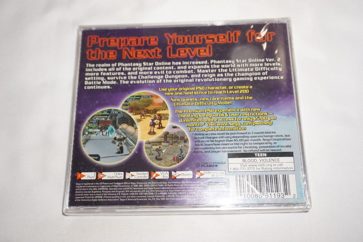Phantasy Star Online Ver 2 Version II (Sega Dreamcast) NEW Sealed