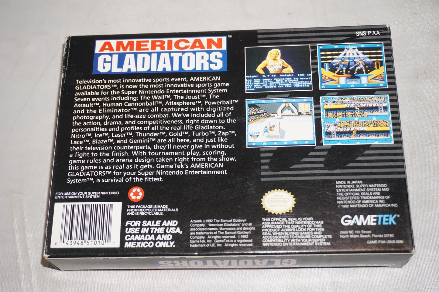 American Gladiators (Super Nintendo SNES) Complete in Box CIB