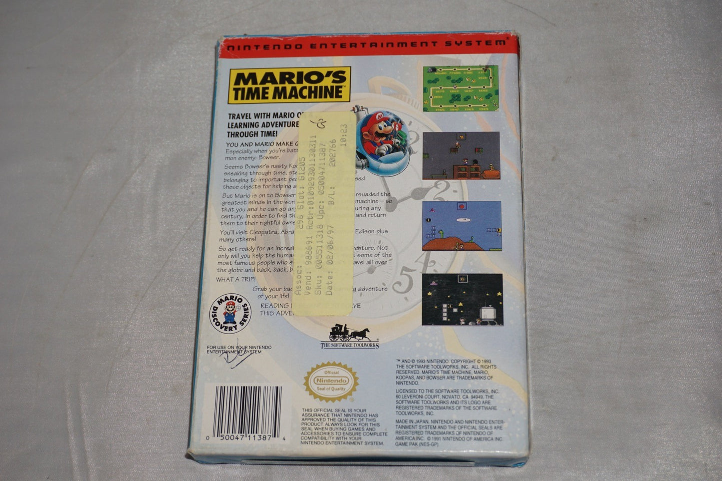 Mario's Time Machine (Nintendo NES) Complete in Box CIB
