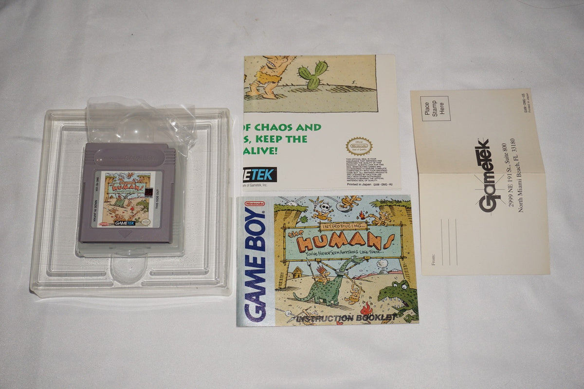 Humans (Nintendo Game Boy) Complete in Box w/ Poster CIB