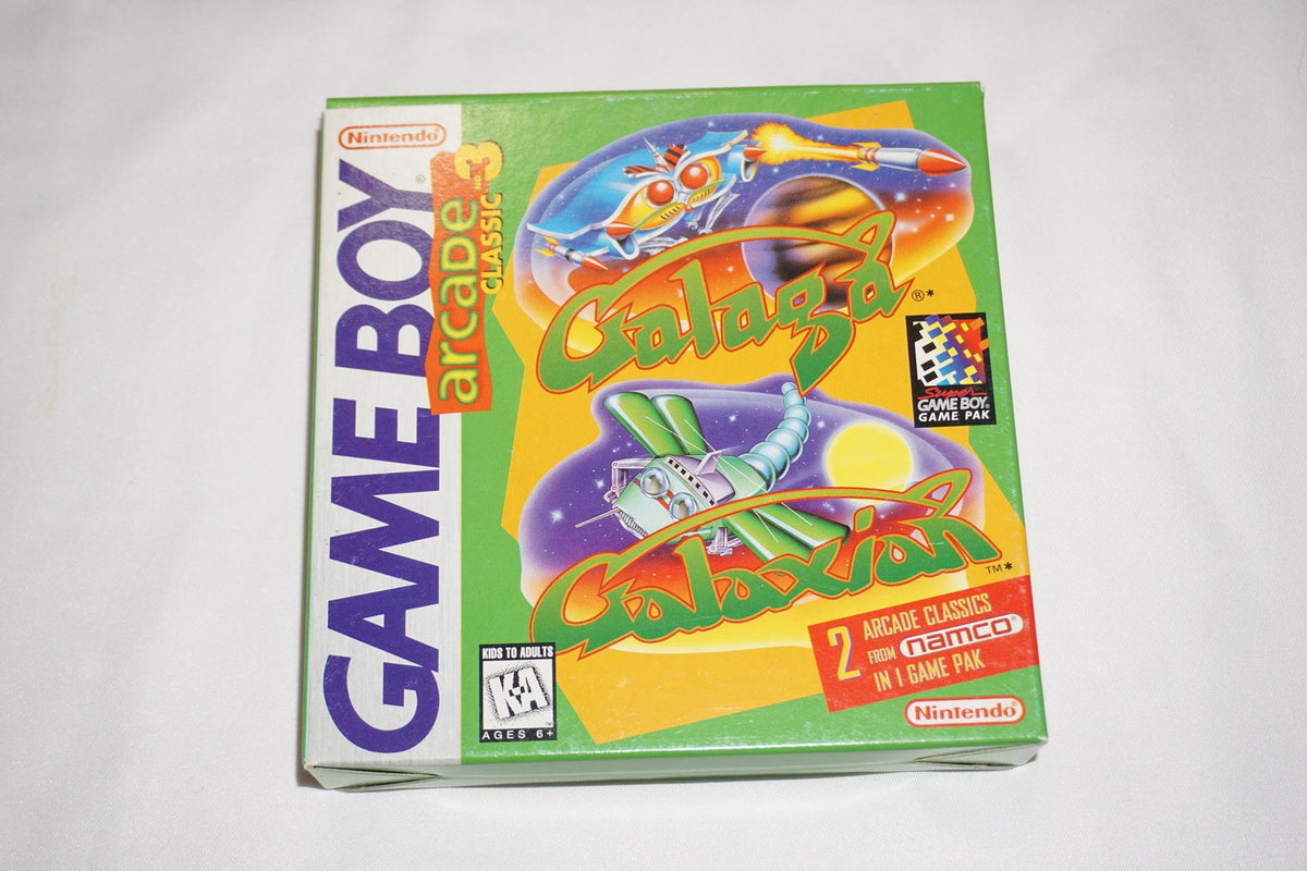 Arcade Classic 3: Galaga & Galaxian (Nintendo Game Boy) Complete in Box CIB