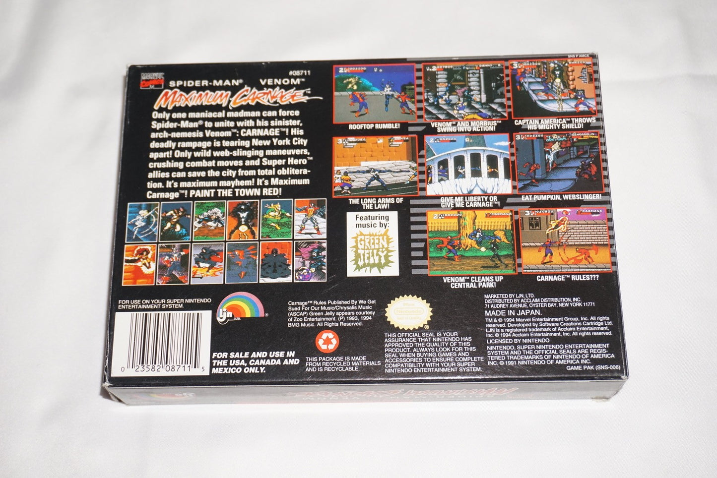 Maximum Carnage (Super Nintendo SNES) Complete in Box CIB