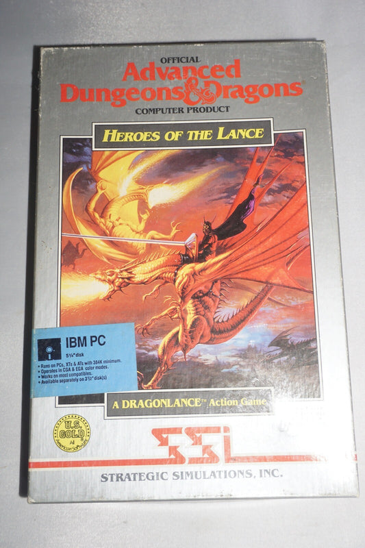 Advanced Dungeons & Dragons Heroes of the Lance (PC IBM) Complete in Box CIB