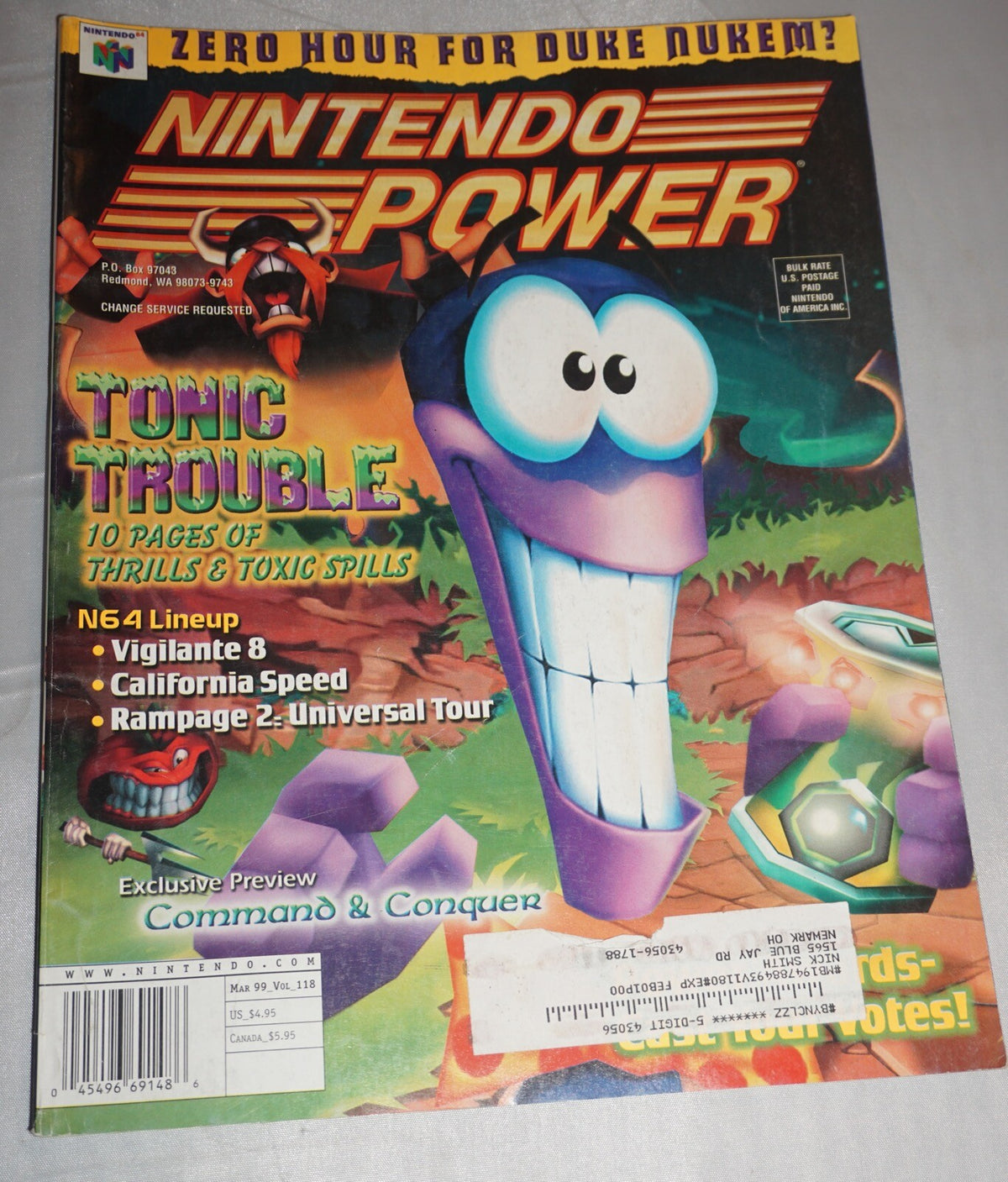 Nintendo Power Vol 118 Tonic Trouble Magazine #1 Poster NM