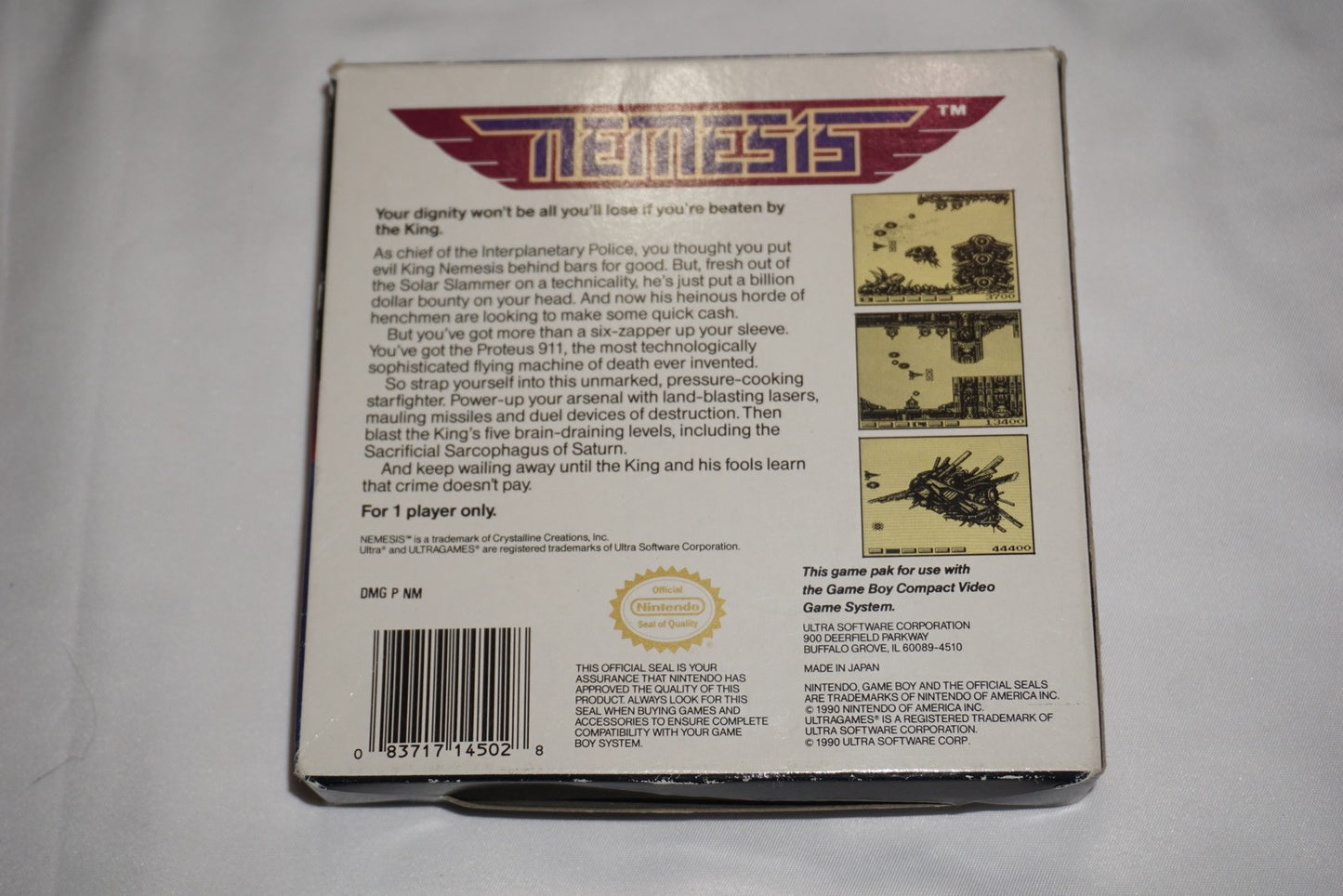 Nemesis (Nintendo Game Boy Gameboy) Complete in Box CIB