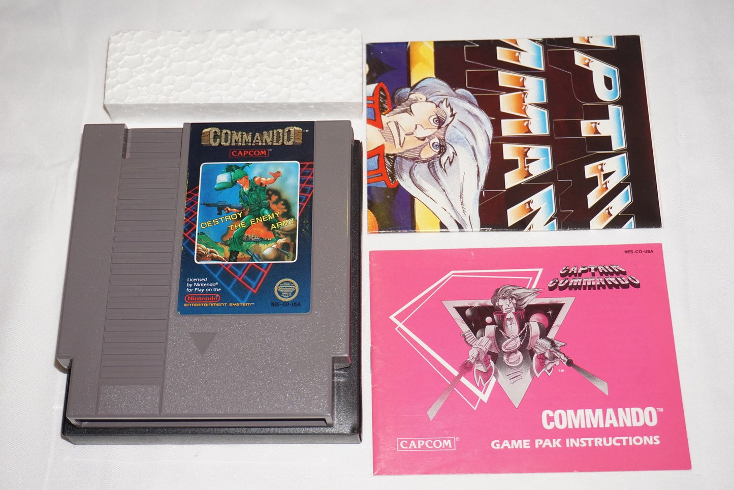 Commando Hangtab (Nintendo NES) Complete in Box w/ Poster CIB