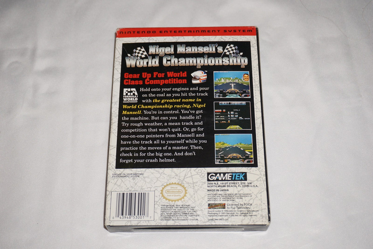 Nigel Mansell’s World Championship Racing (Nintendo NES) Complete Reg Poster CIB