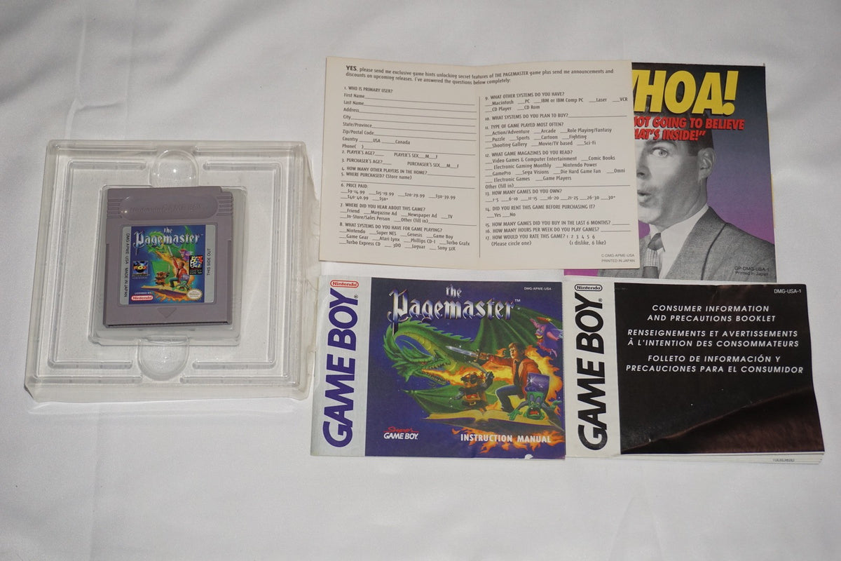 Pagemaster (Nintendo Game Boy Gameboy) Complete in Box w/ Reg CIB