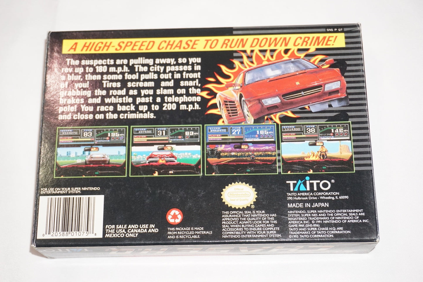 Super Chase H.Q HQ (Super Nintendo SNES) Complete CIB