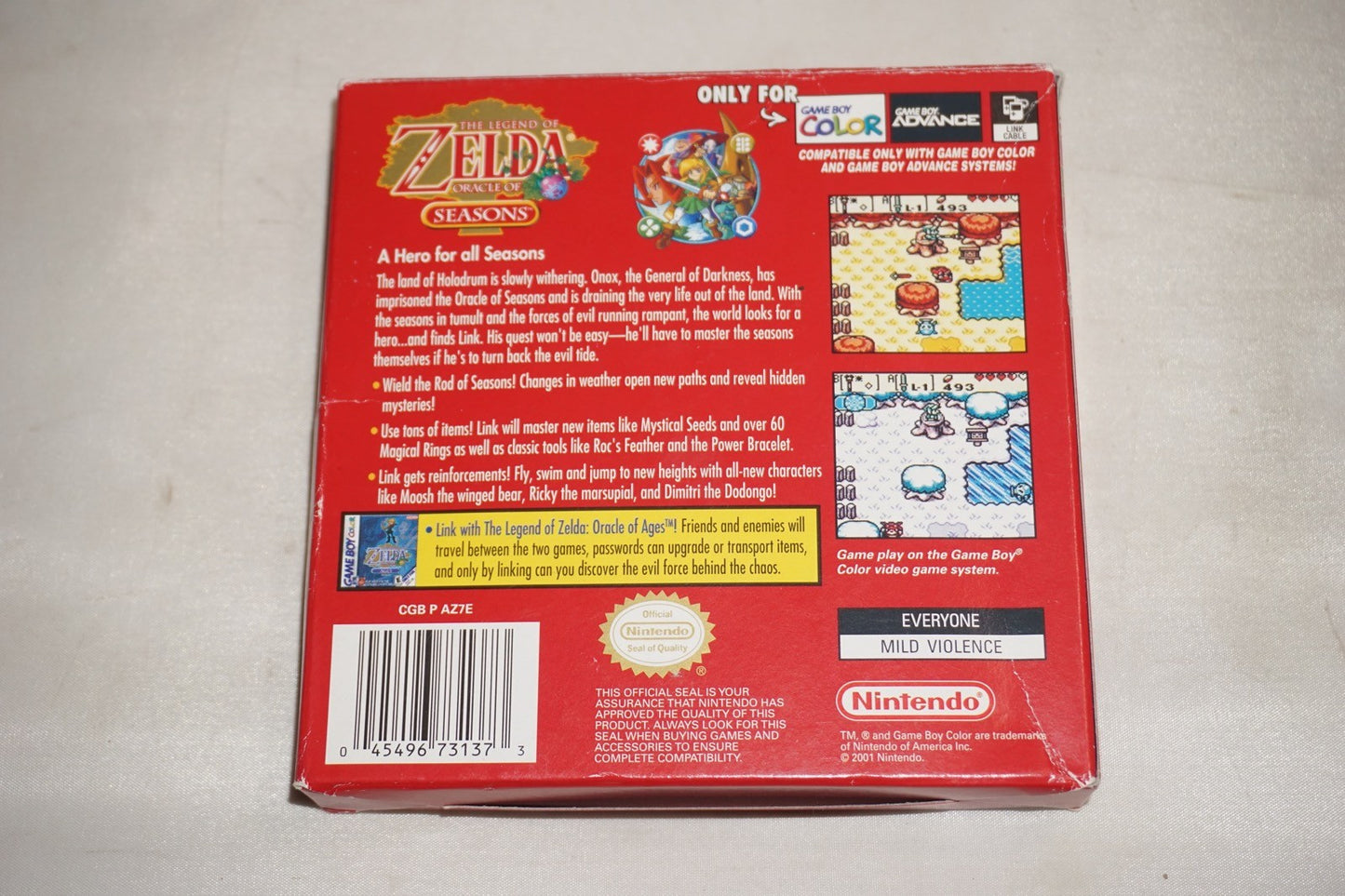 Legend of Zelda: Oracle of Seasons (Gameboy Color Game Boy GBC) Complete CIB