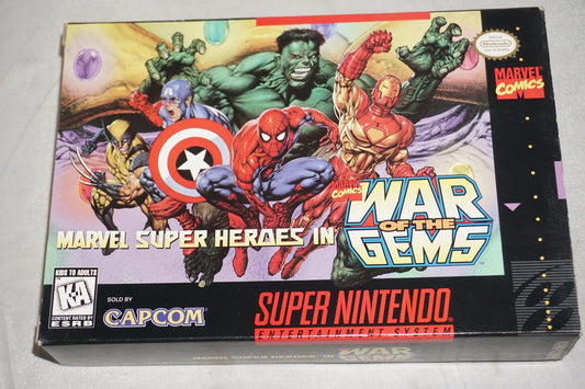 Marvel Super Heroes: War of Gems (Super Nintendo SNES) Complete w/ Reg Card CIB