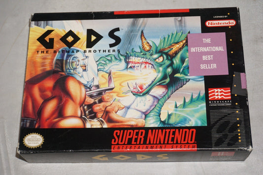 Gods (Super Nintendo SNES) Complete in Box CIB