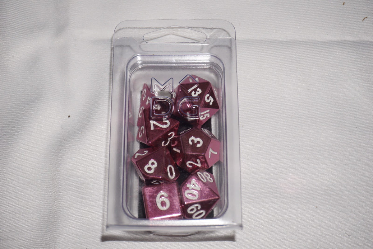 Mdg 16mm Metal Poly Dice Set Pink 009 Dice Set Lot NEW