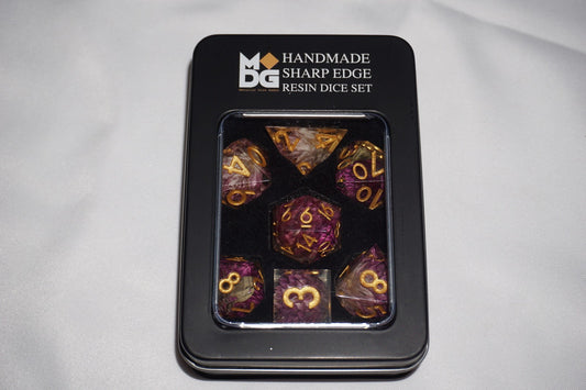 Mdg Sharp Edge Resin Thousand Day Red 935 Dice Set D&D NEW Sealed