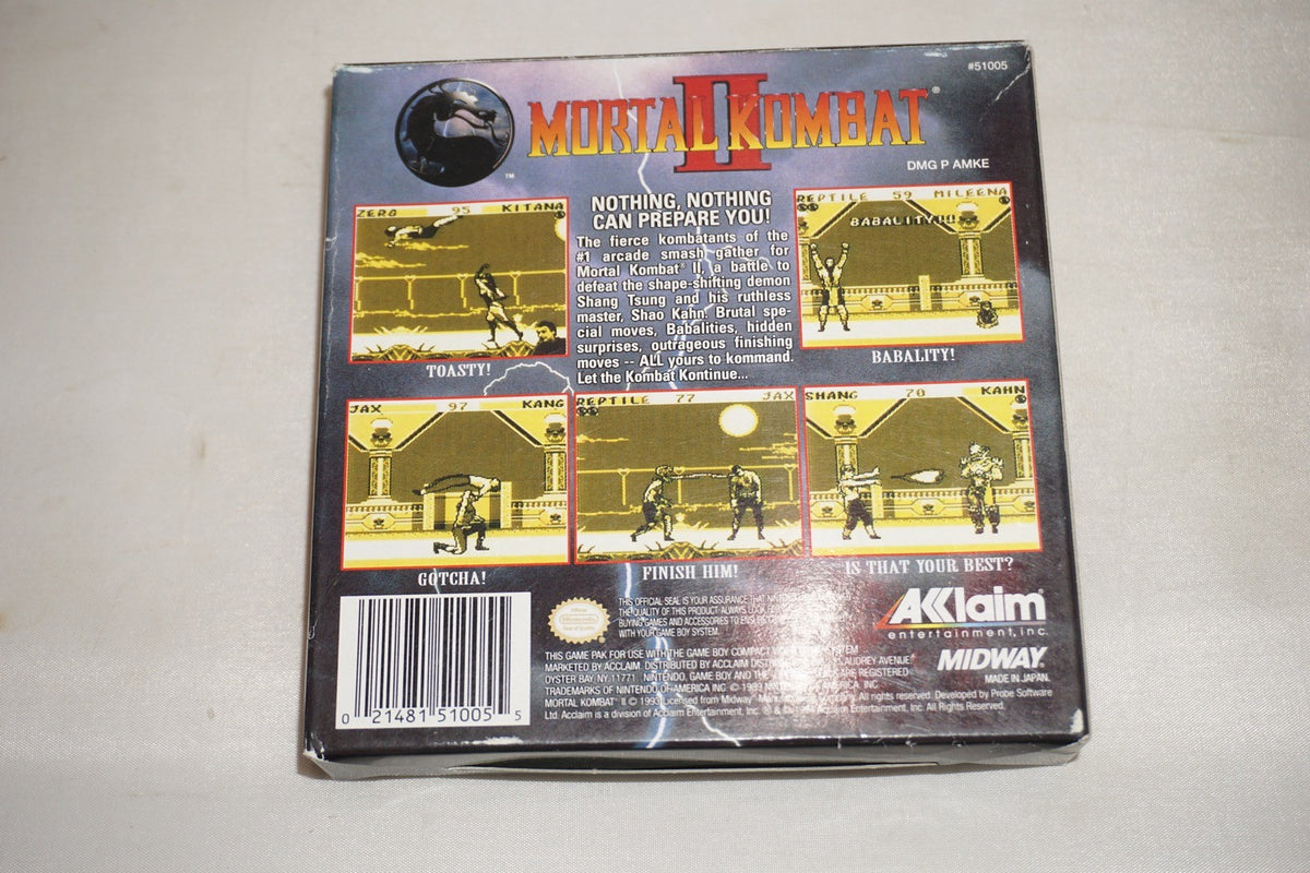 Mortal Kombat II 2 (Nintendo Gameboy Game Boy GB) Complete CIB Authentic