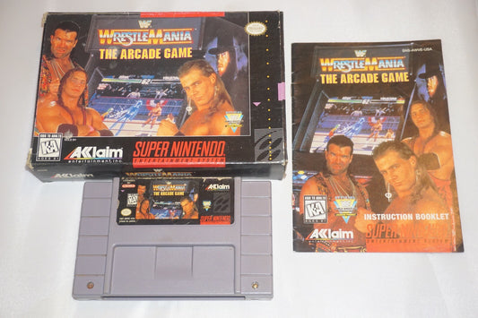 Wrestlemania Arcade Game (Super Nintendo SNES) Complete in Box CIB GREAT Shape