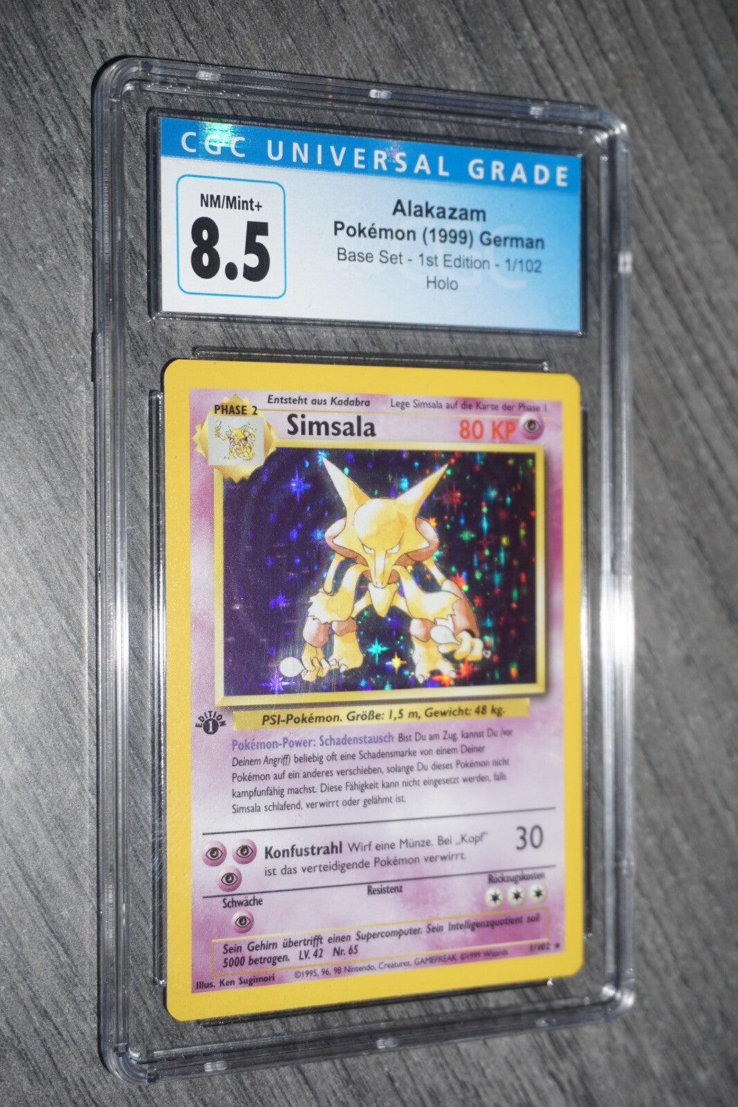 Alakazam 1/102 from Pokemon 1st Edition Base Set German Cgc 8.5 Simsala