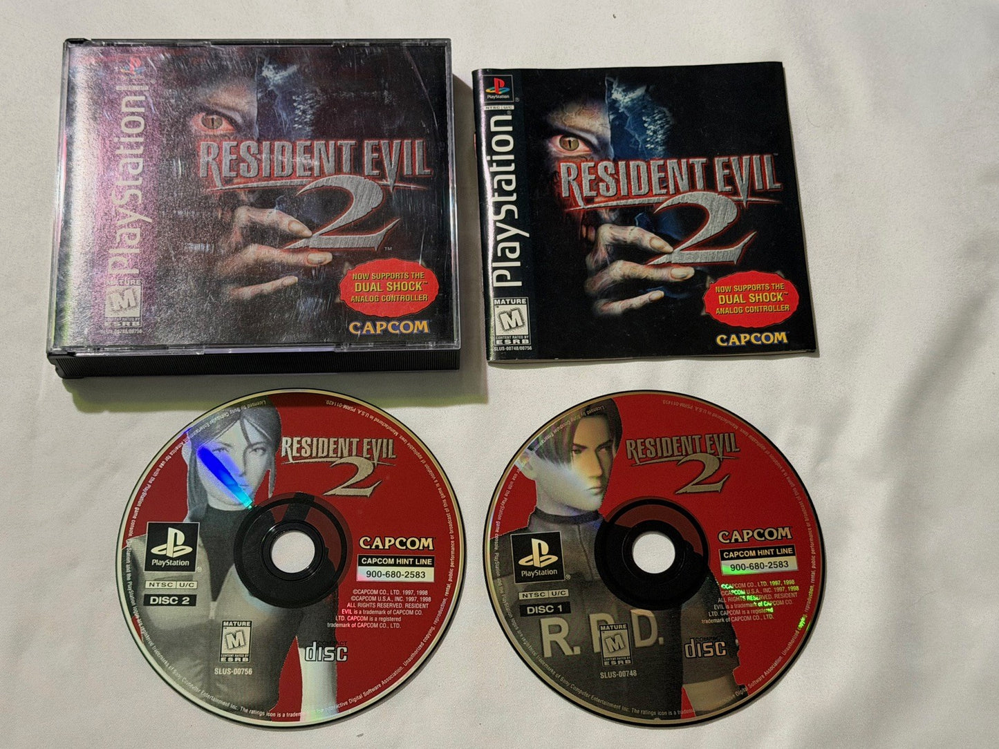 Resident Evil 2 Dual Shock (Sony Playstation 1 ps1) Complete w/ Reg Card