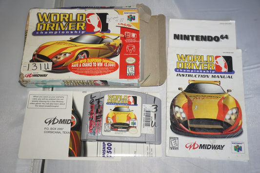 World Driver Championship (Nintendo 64 N64) Complete in Box w/ Reg Poster CIB