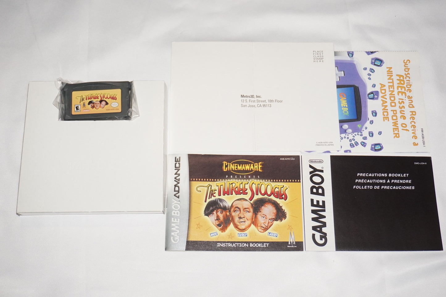 Three Stooges (Game Boy Advance GBA) Complete in Box w/ Reg CIB