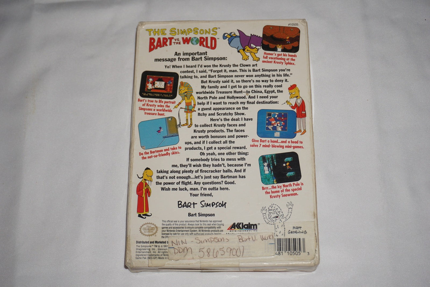 Simpsons Bart vs World (Nintendo NES) Complete in Box CIB