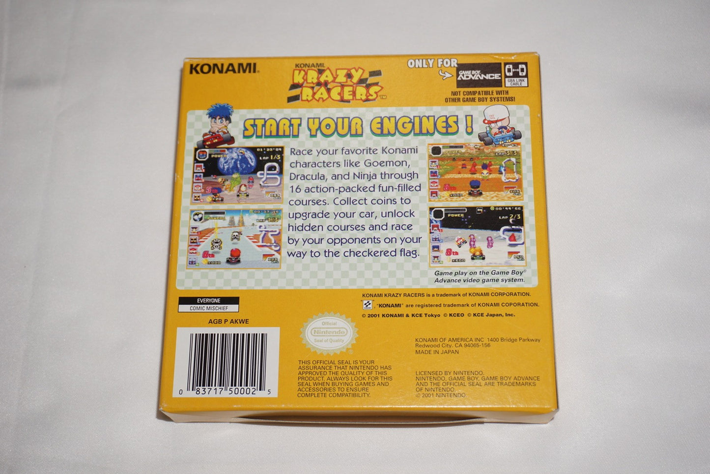 Krazy Racers Konami (Game Boy Advance GBA) Complete in Box CIB
