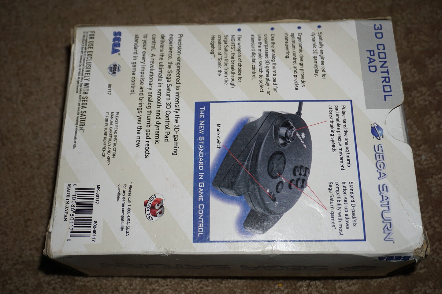 3D Control Pad Controller (Sega Saturn) NEW in Box Official OEM
