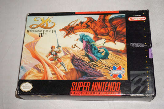 Ys III: Wanderers From Y's (Super Nintendo SNES) Complete in Box CIB