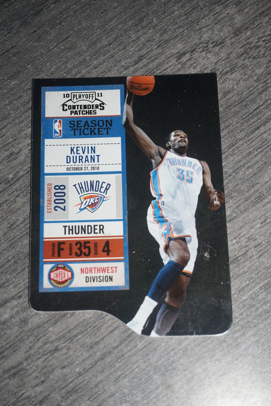 Kevin Durant 2010-11 Panini Playoff Contender Season Ticket 01/99 Die Cut Gold