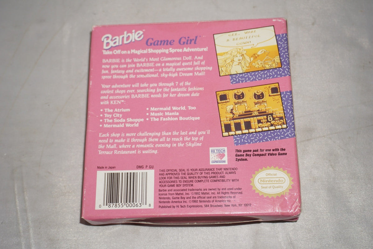 Barbie Game Girl (Nintendo Gameboy Game Boy GB) Complete CIB