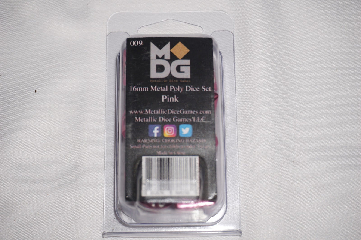 Mdg 16mm Metal Poly Dice Set Pink 009 Dice Set Lot NEW