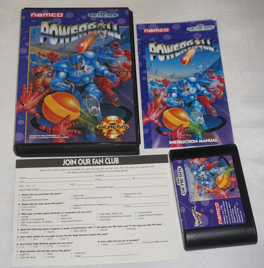 Powerball (Sega Genesis) Complete In Case w/ Reg Card