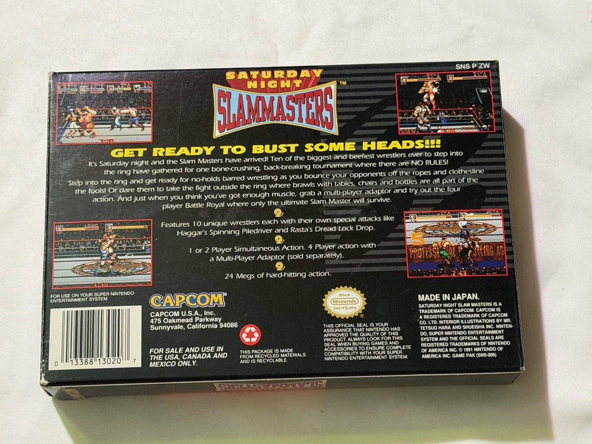 Saturday Night Slam Masters (Super Nintendo SNES) Complete in Box CIB