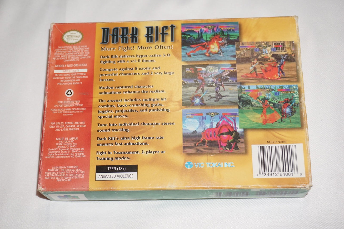 Dark Rift (Nintendo 64 N64) Complete in Box CIB