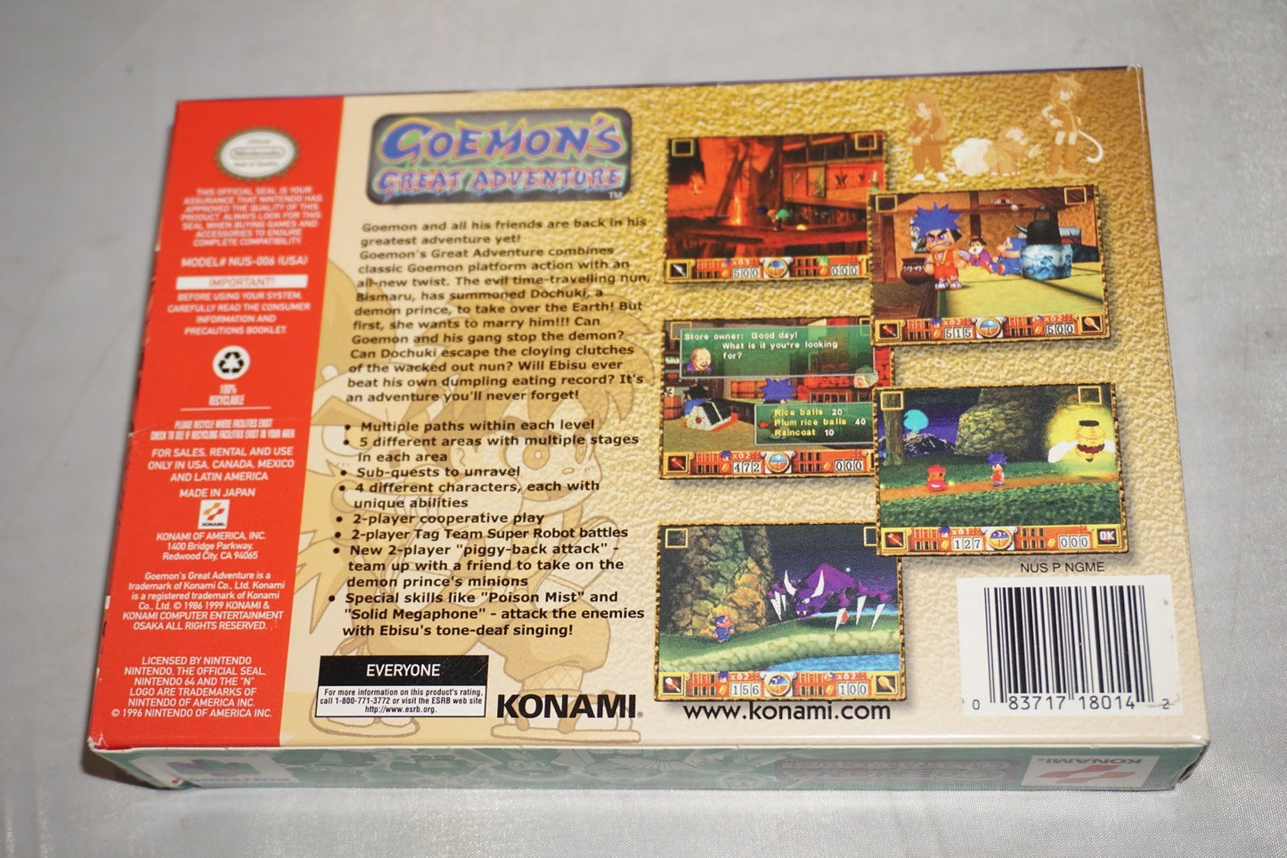 Goemon's Great Adventure (Nintendo 64 N64) Complete in Box w/ Reg Card CIB