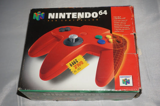 Red Controller (Nintendo 64 N64) with Box Official OEM