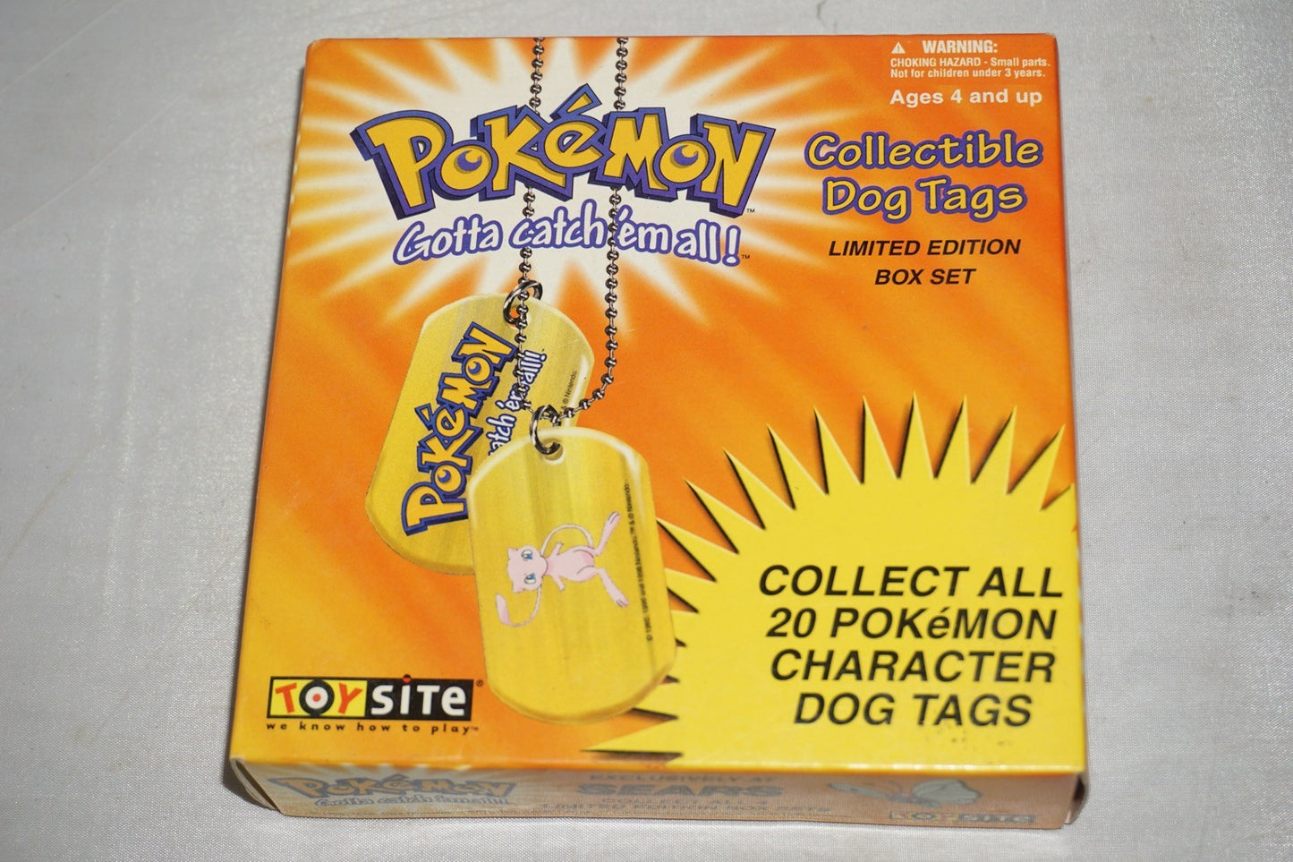 Vintage 1999 Pokémon Dog Tags 6 Lot Set Sears Exclusive w/ Box