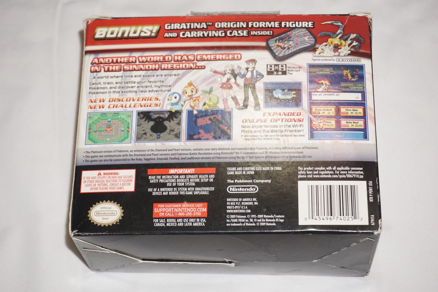 Pokemon Platinum Nintendo DS NEW w/ Giratina Figure Carrying Case Not for Resale