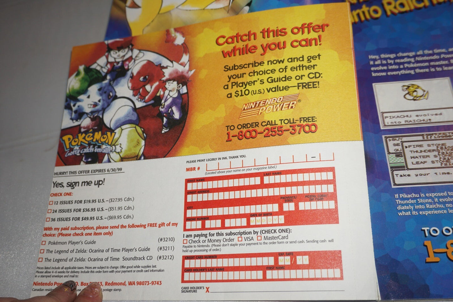 Nintendo Power Vol 118 Tonic Trouble Magazine #2 Poster Charmeleon Pokemon NM